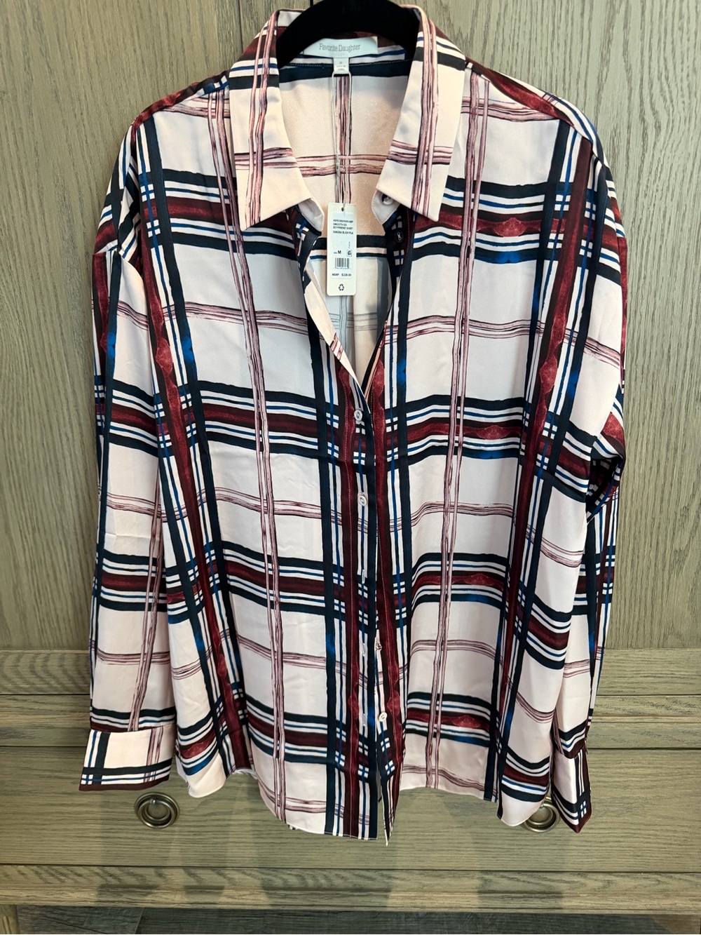 Favorite Daughter Pink Plaid Button-Up Shirt